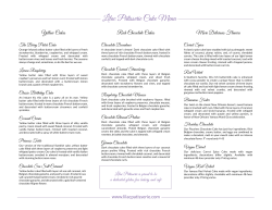 Lilac P&acirc;tisserie Cake Menu