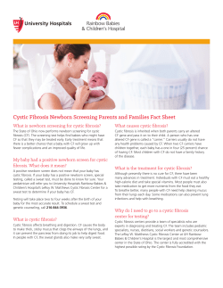 Cystic Fibrosis Newborn Screening Parents and Families Fact Sheet