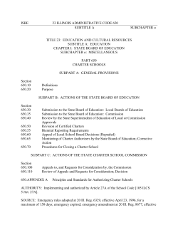 Part 650 - Illinois State Board of Education