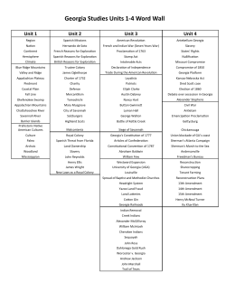 Georgia Studies Units 1-4 Word Wall