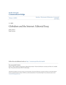Globalism and the Internet: Editorial Essay