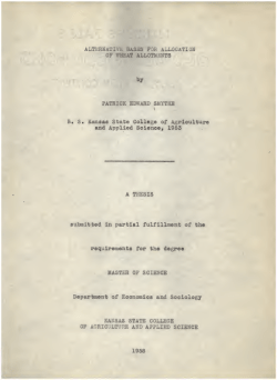 Alternative bases for allocation of wheat allotments - K-REx