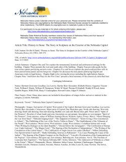 History in Stone - Nebraska State Historical Society