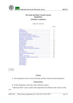 The Seeds and Plant Varieties (Seeds) Regulations (Subsidiary