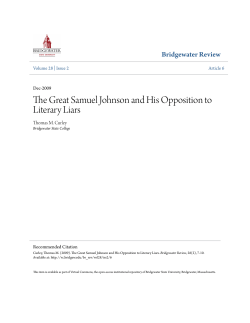 The Great Samuel Johnson and His Opposition to Literary Liars