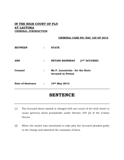 SENTENCE - Judiciary Fiji