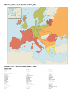 major european language groups, 1850 major