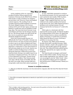 Name: Date: The Rise of Hitler