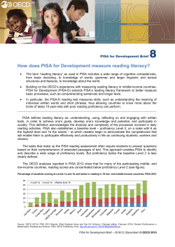How does PISA for Development measure reading