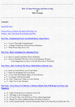 How To Stop Worrying And Start Living By Dale Carnegie