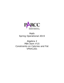 Math Spring Operational 2015 Algebra 2 PBA Item #15 Constraints
