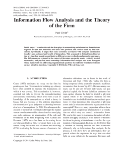 Information Flow Analysis and the Theory of the Firm