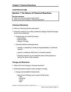 Chapter 7 Chemical Reactions