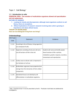 Topic 1 Cells - Curiouscience