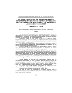 the application of the ,,3 r&rdquo; principles in animal experiments at the
