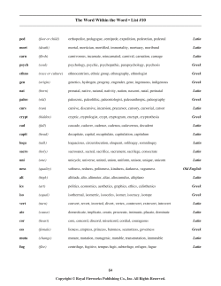 The Word Within the Word &bull; List #10 _____