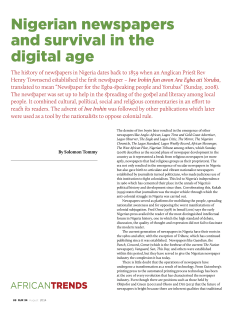 nigerian newspapers and survival in the digital age
