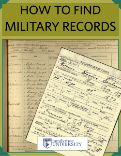 Handout: How to Find Military Records Booklet Family Tree