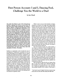 First Person Account: I and I, Dancing Fool, Challenge You the