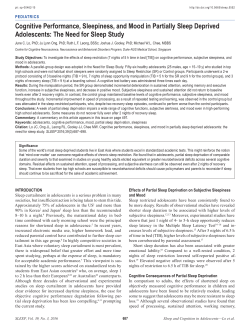 Cognitive Performance, Sleepiness, and Mood in Partially Sleep