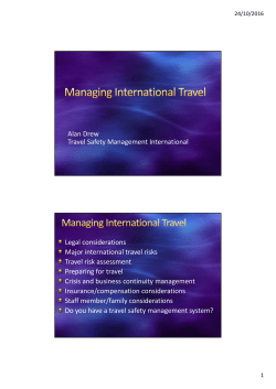 Alan Drew Travel Safety Management International Legal