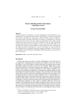 Factors affecting product innovations: A literature review