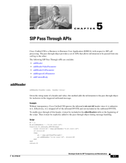 SIP Pass Through APIs