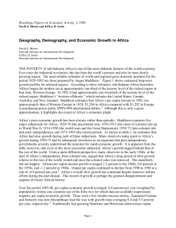 Geography, Demography, and Economic Growth in Africa