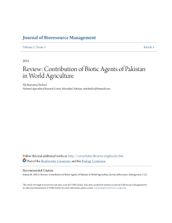 Review: Contribution of Biotic Agents of Pakistan in