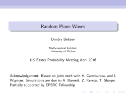 Random Plane Waves - University of Oxford