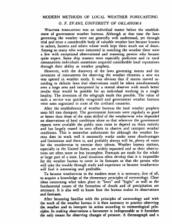 Modern Methods of Local Weather Forecasting