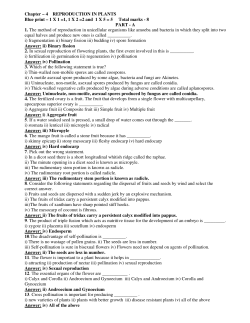 Chapter &ndash; 4 REPRODUCTION IN PLANTS Blue print