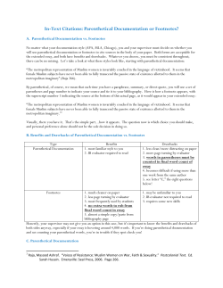 In-Text Citations: Parenthetical Documentation or