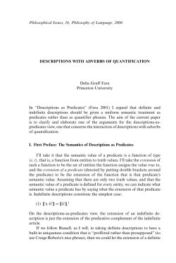 Descriptions with Adverbs of Quantification