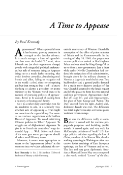 A Time to Appease