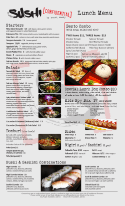 Lunch Menu - Sushi Confidential