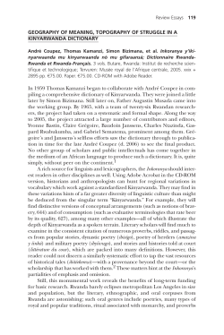 Geography of Meaning, Topography of Struggle