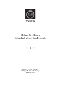 Philosophical Issues in Medical Intervention Research