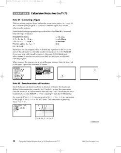 Calculator Notes for the Texas Instruments TI-73