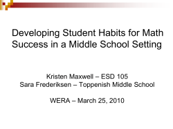 Developing Student Habits for Math Success in a Middle School