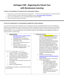 Harlingen CISD - Beginning the School Year with Renaissance