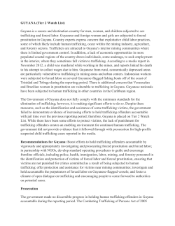 GUYANA (Tier 2 Watch List)