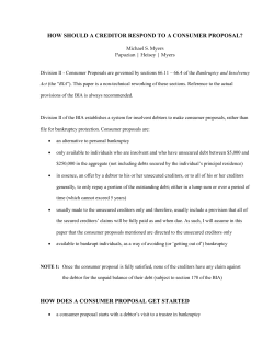 how should a creditor respond to a consumer proposal?