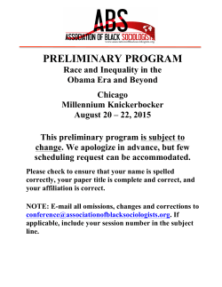 preliminary program - Association of Black Sociologists