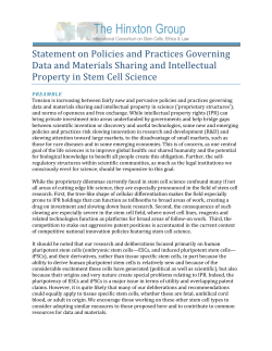 Statement on Policies and Practices Governing Data and Materials
