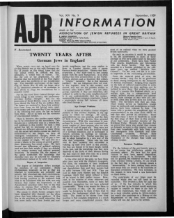 INFORMATION - The Association of Jewish Refugees