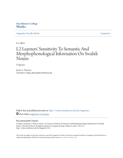 L2 Learners` Sensitivity To Semantic And