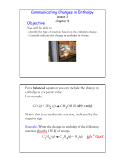 Lesson 3:Enthalpy change