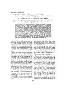 Acid-Base Regulation and Temperature in Selected Invertebrates as