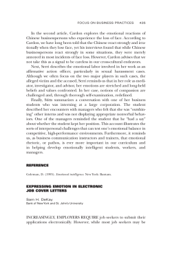 In the second article, Cardon explores the emotional reactions of